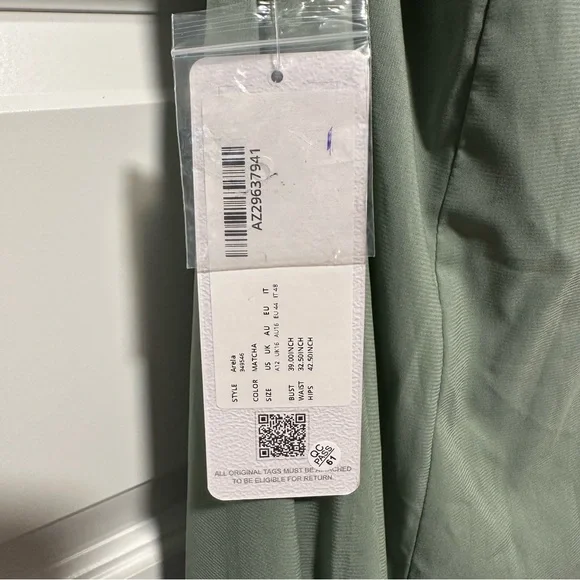 Azazie Arela Dress Stretch Matcha Green A12 - Picture 4 of 11